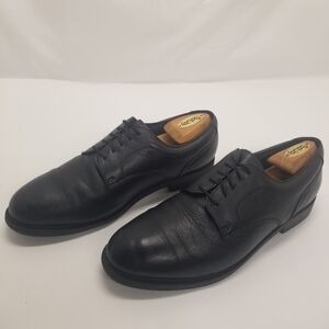 Oakton Comfort 2000 Mens Size 10.5D Vintage Classic Black Leather Oxford Lace Up
